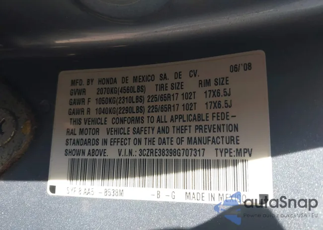 3CZRE38398G707317: 43324255