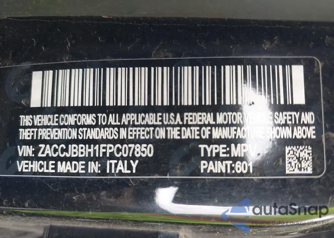 ZACCJBBH1FPC07850: 43324261