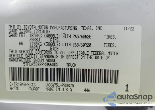 5TFLA5DB2PX066005: 43324285