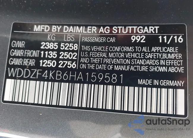 WDDZF4KB6HA159581: 43324307