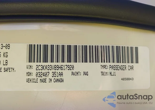 2C3KA33V89H617920: 43323434