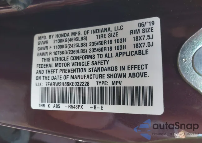 7FARW2H86KE032228: 43323516