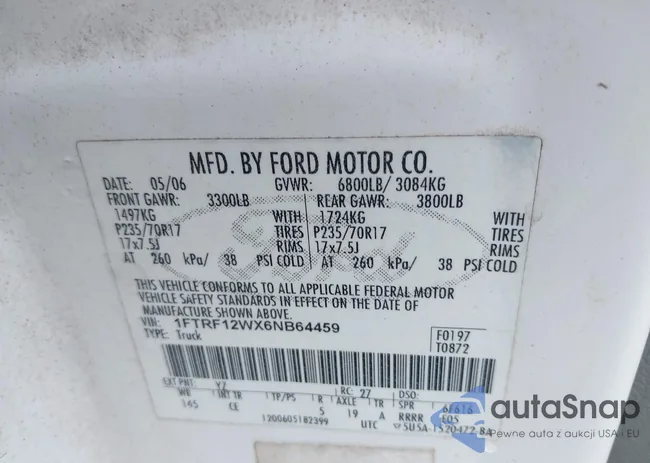 1FTRF12WX6NB64459: 43323521