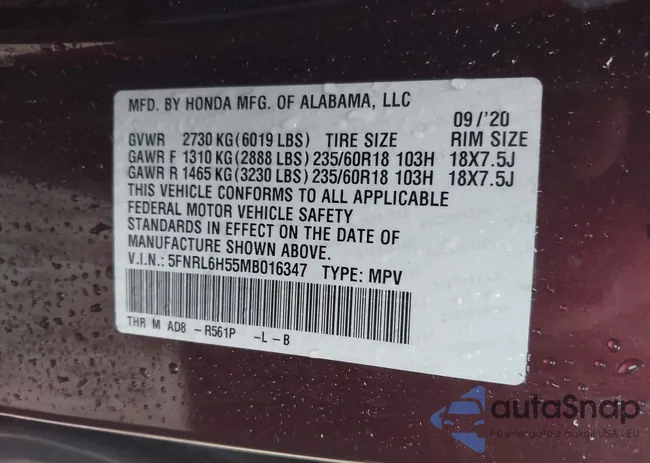 5FNRL6H55MB016347: 43323703