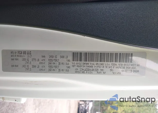 1C4HJWDG6HL601529: 43324764