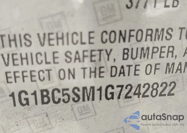 1G1BC5SM1G7242822: 43324836