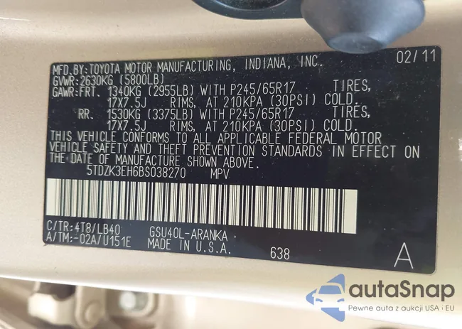 5TDZK3EH6BS038270: 43324934