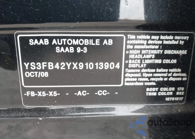 YS3FB42YX91013904: 43324969