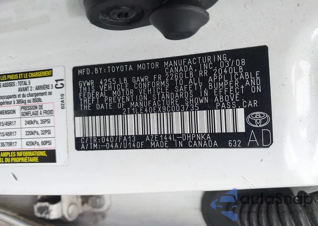 2T1LE40EX9C003735: 43324993