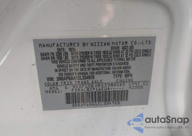 3N8AP6BA1SL334928: 43324998