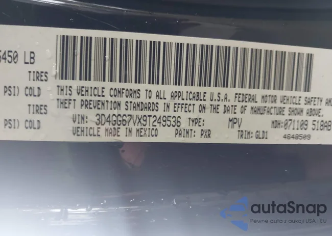 3D4GG67VX9T249536: 43325062