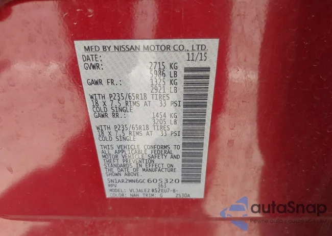 5N1AR2MN6GC605320: 43325115