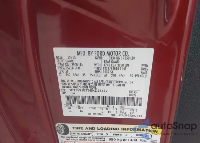 1FTFW1ET6EKD28472: 43325138