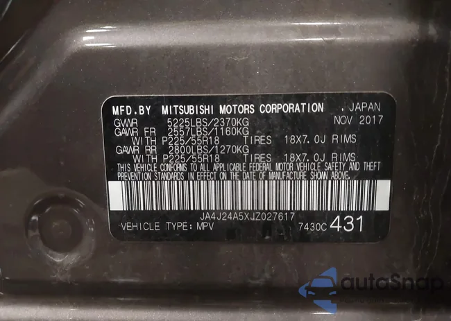 JA4J24A5XJZ027617: 43325156