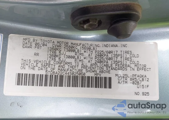 5TDBA22C44S025060: 43325185