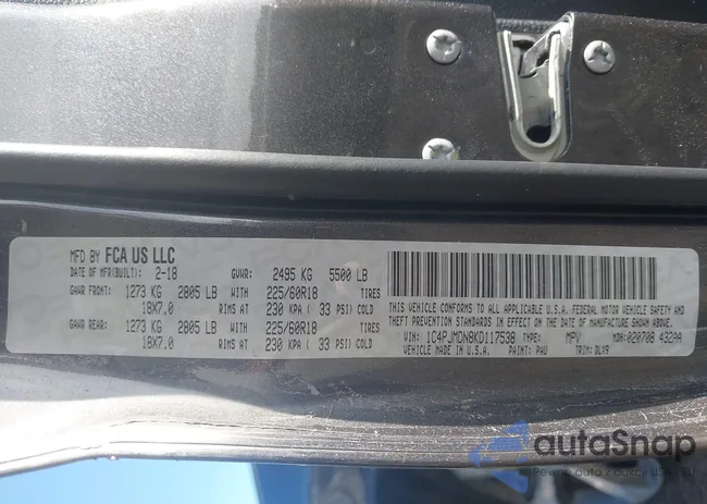 1C4PJMDN8KD117538: 43325204