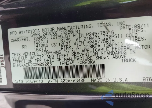 5TFUX4EN2CX009206: 43325301