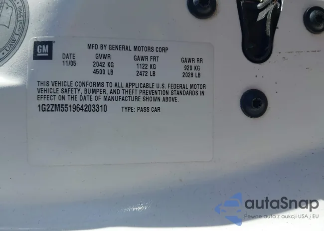 1G2ZM551964203310: 43324381