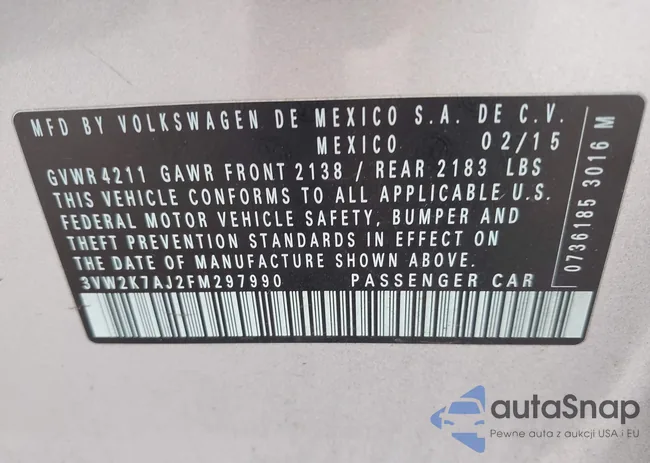 3VW2K7AJ2FM297990: 43324431