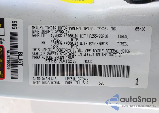 5TFRM5F15JX132169: 43324446