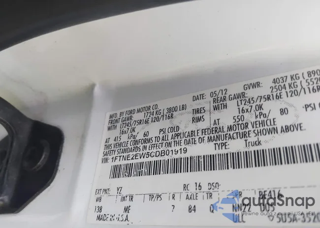 1FTNE2EW5CDB01919: 43324476