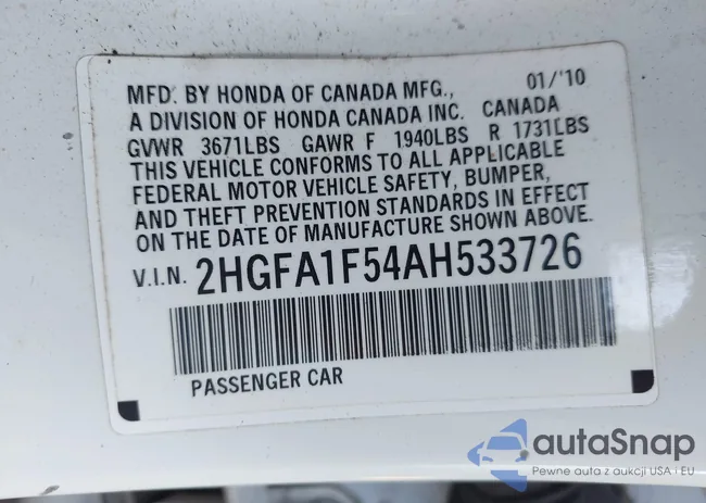 2HGFA1F54AH533726: 43324517