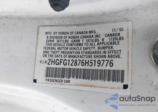 2HGFG12876H519776: 43324534