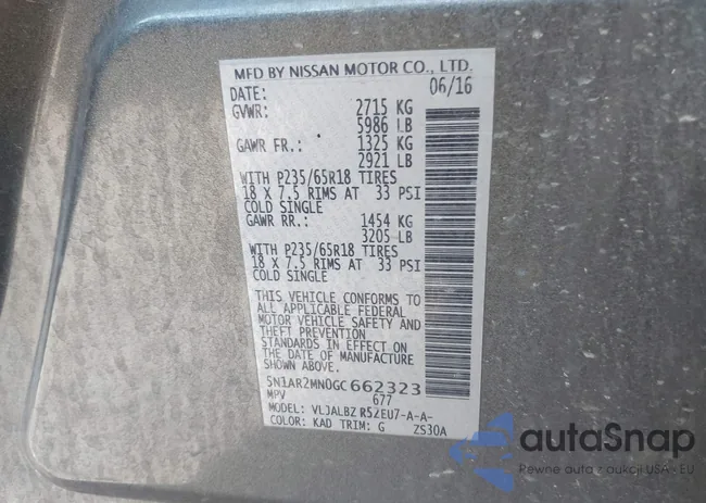 5N1AR2MN0GC662323: 43324627