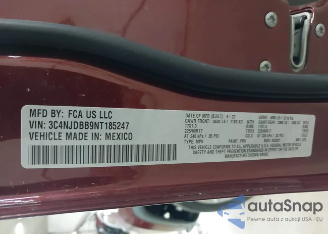 3C4NJDBB9NT185247: 43324631