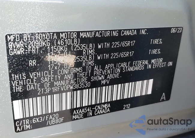 2T3P1RFV0PW383530: 43325802