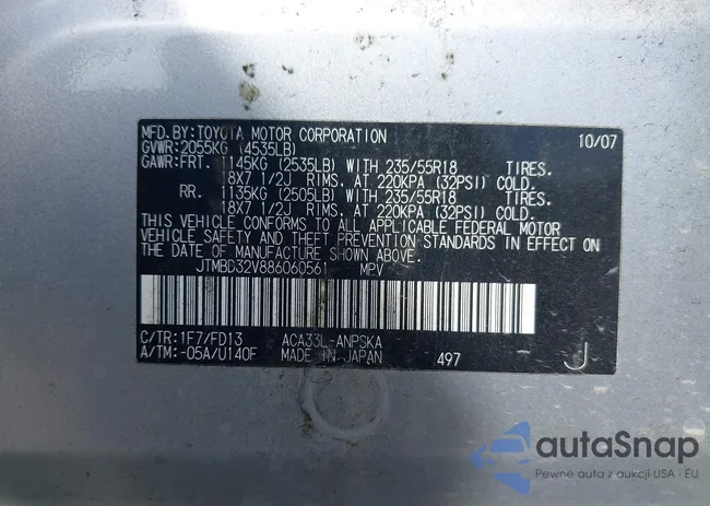 JTMBD32V886060561: 43325959