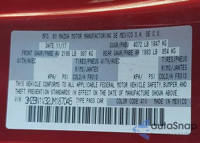 3MZBN1V32JM187045: 43326039