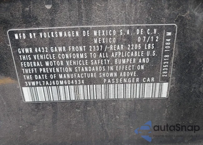 3VWPL7AJ6DM604934: 43326058