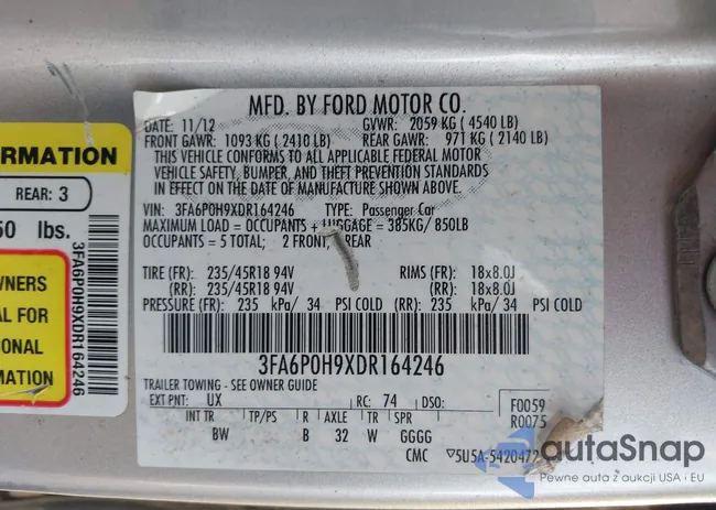 3FA6P0H9XDR164246: 43326239