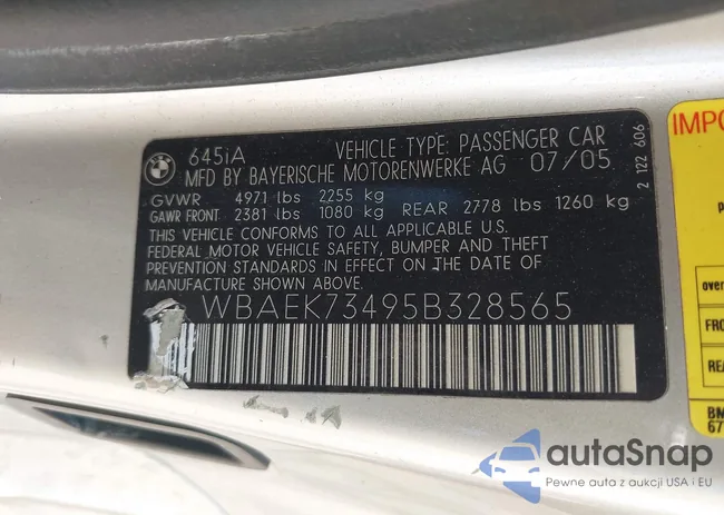 WBAEK73495B328565: 43325391