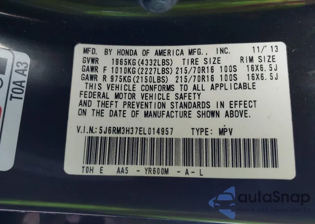 5J6RM3H37EL014957: 43325468