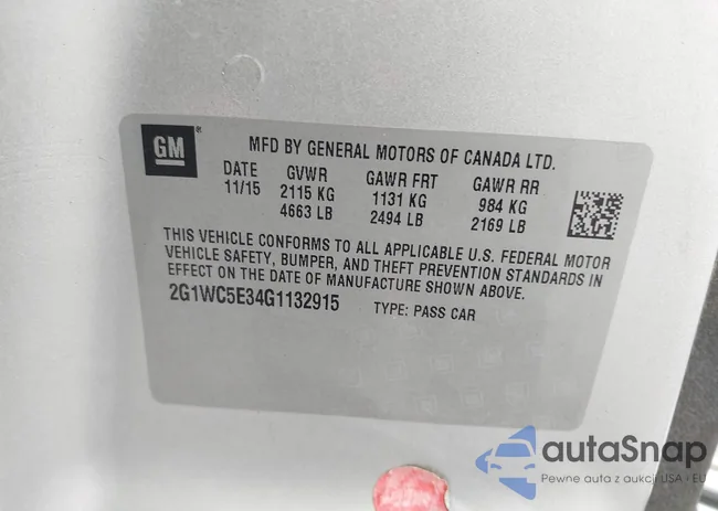 2G1WC5E34G1132915: 43325578