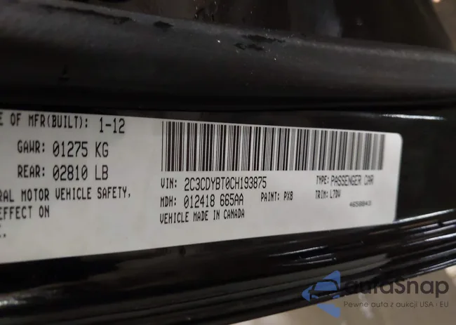 2C3CDYBT0CH193875: 43325668