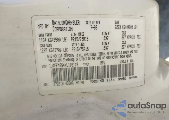 1J4FF48S4YL109149: 43325673