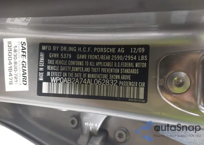 WP0AB2A74AL062832: 43326802