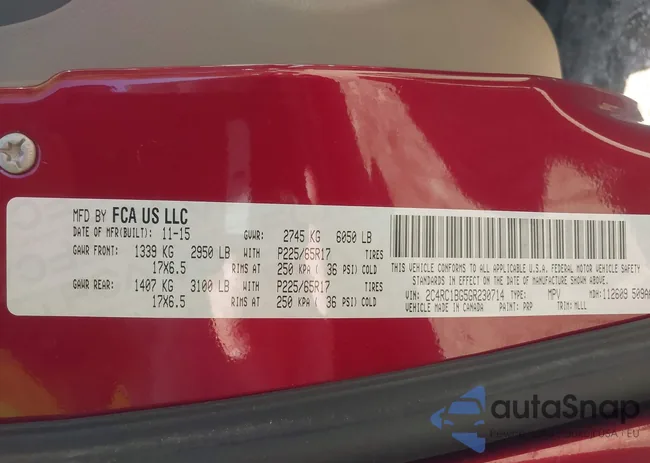 2C4RC1BG5GR230714: 43326842