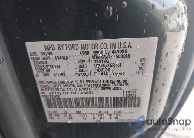 1FTSX31F3XEC05852: 43326875