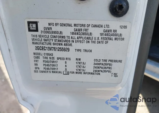 2GCEC13V761255929: 43326970