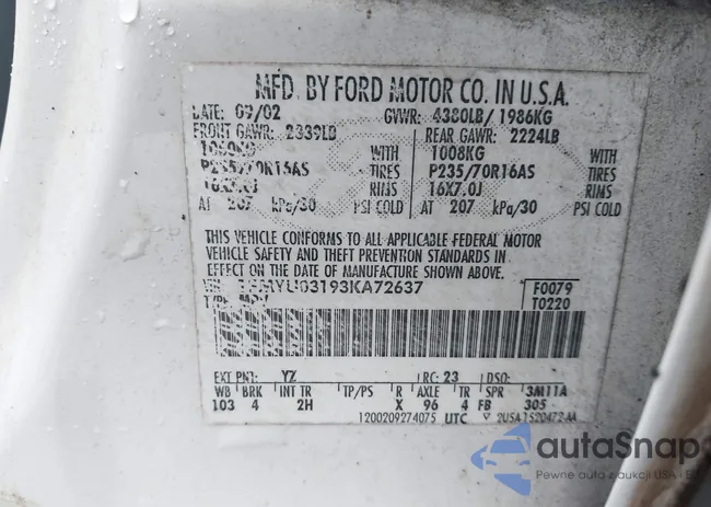 1FMYU03193KA72637: 43326998