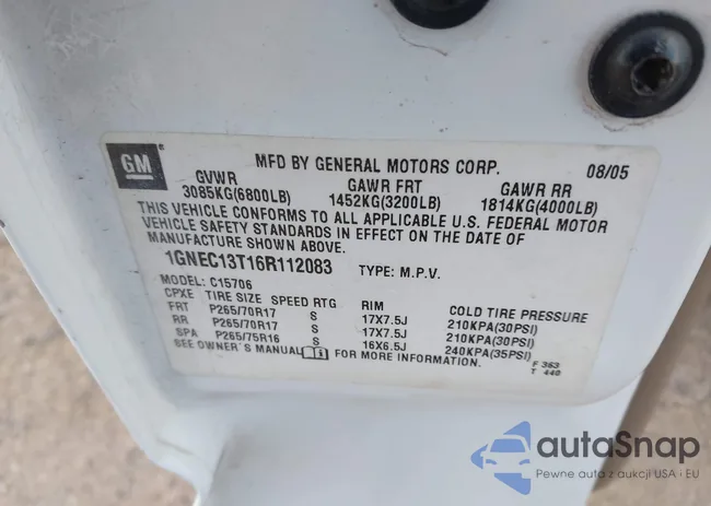 1GNEC13T16R112083: 43327114