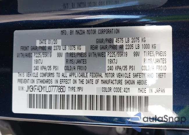 JM3KFADM1L0777860: 43327116