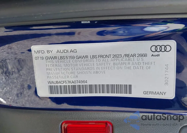 WAUB4CF57KA074964: 43327122