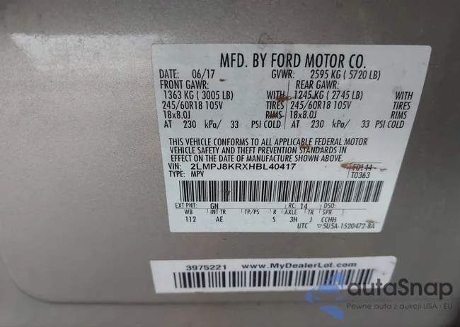 2LMPJ8KRXHBL40417: 43327140