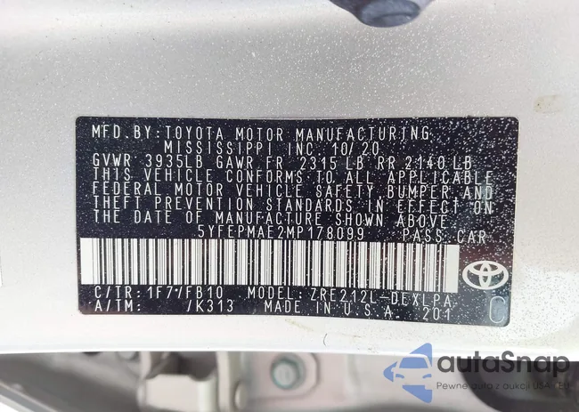 5YFEPMAE2MP178099: 43327256