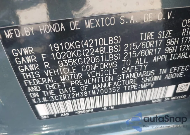 3CZRZ2H38TM700352: 43327268